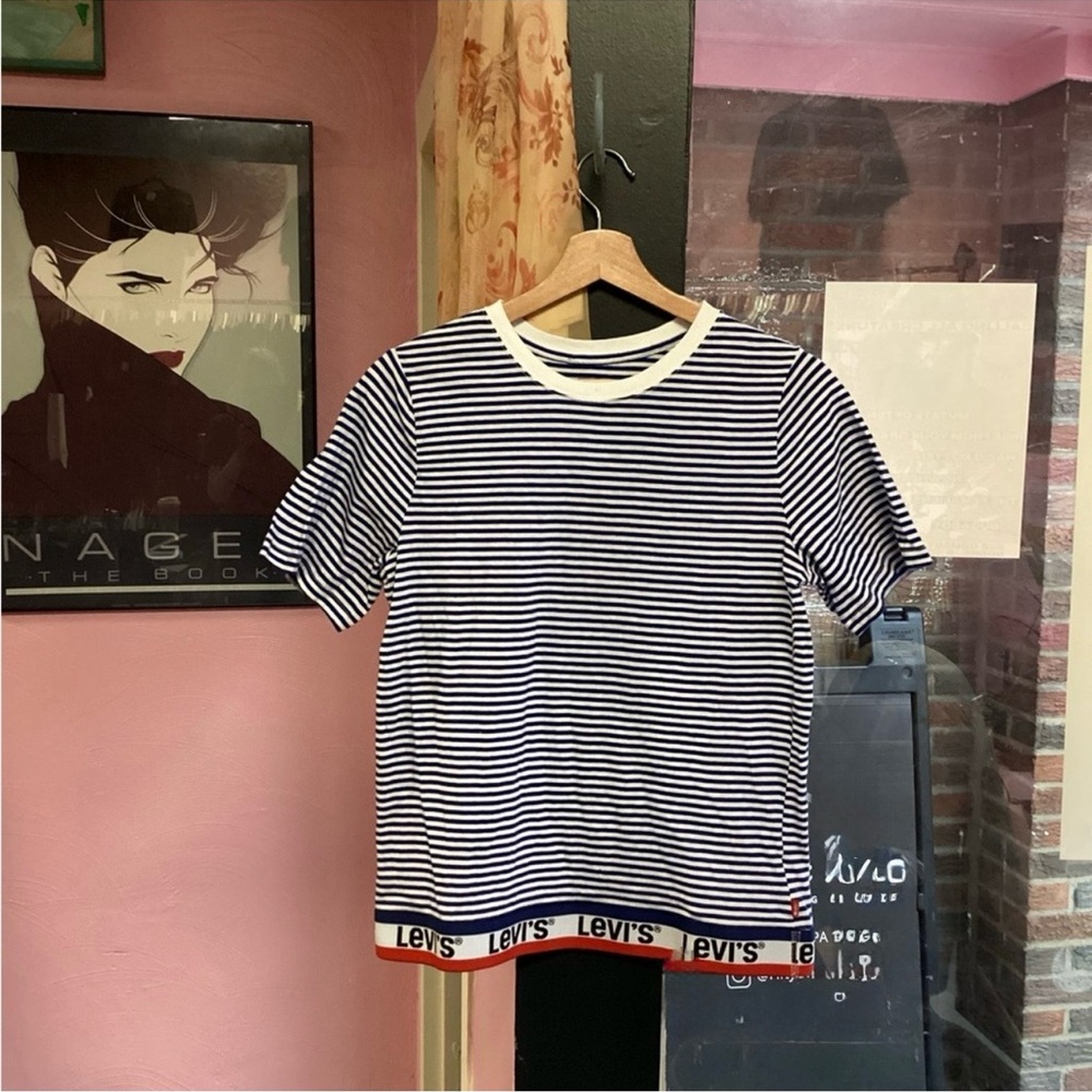 Levi's Kids Navy and White Striped Tee